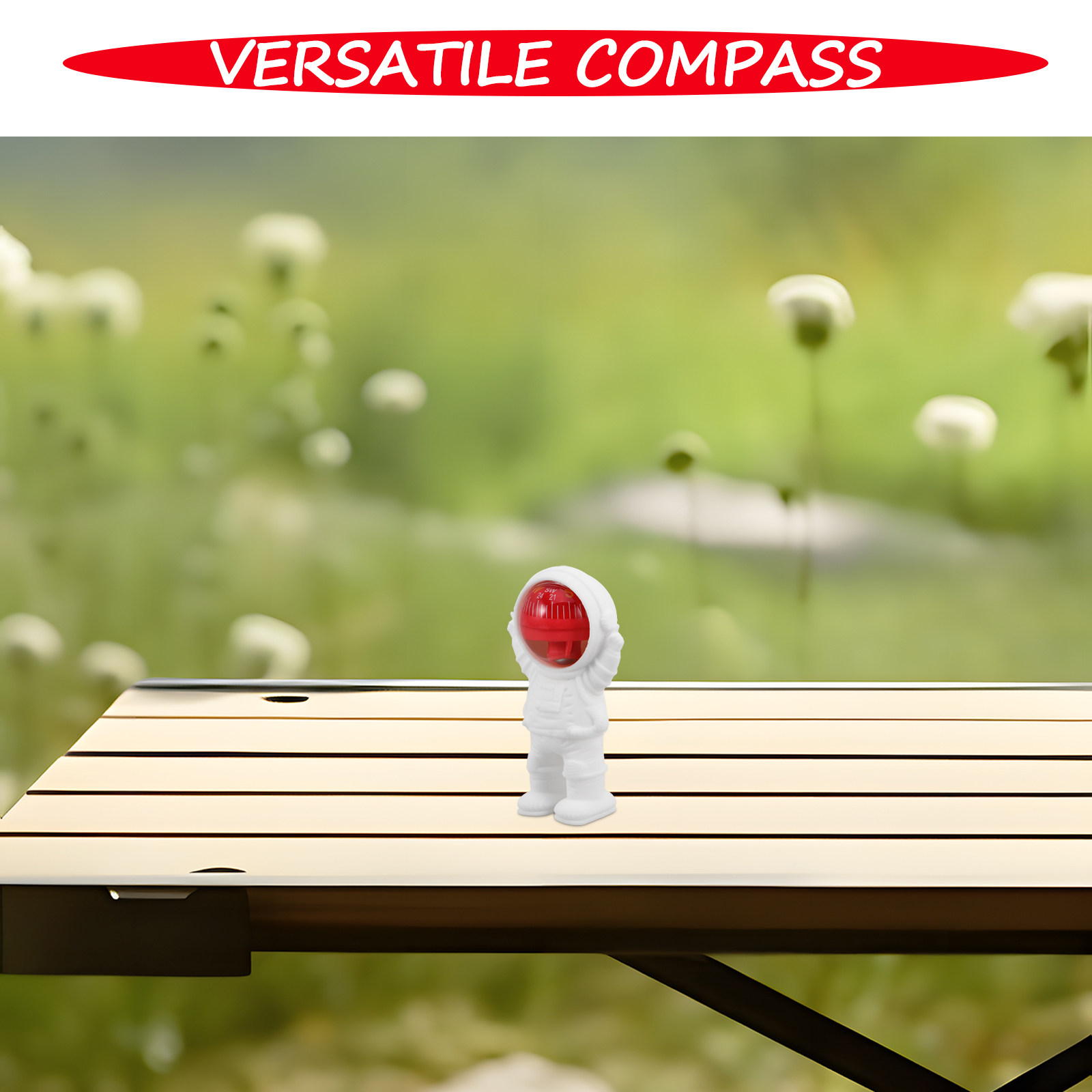 Outdoor Adventure Educator - Small Survival Compass for Car Dashboard