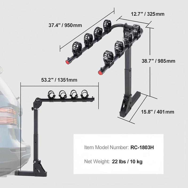 Vehicle Bicycle Carrier 4-Bike - مراجعة Outdoor Adventure Travel وسعره
